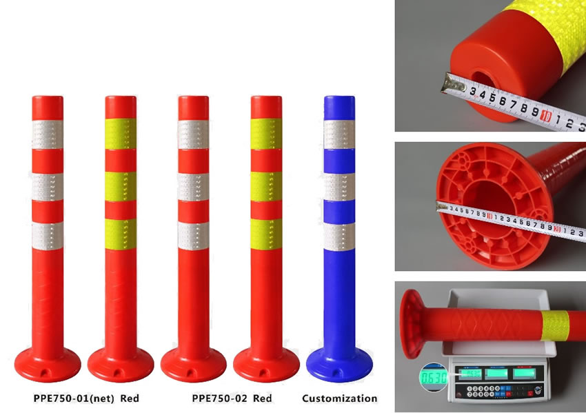 PE塑料警示柱弹力柱75公分高红色