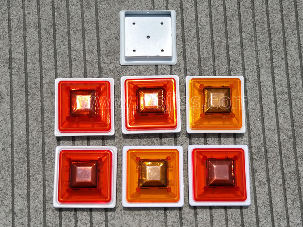 太阳能盖帽80口径红色/黄色 塑料/钢质底座